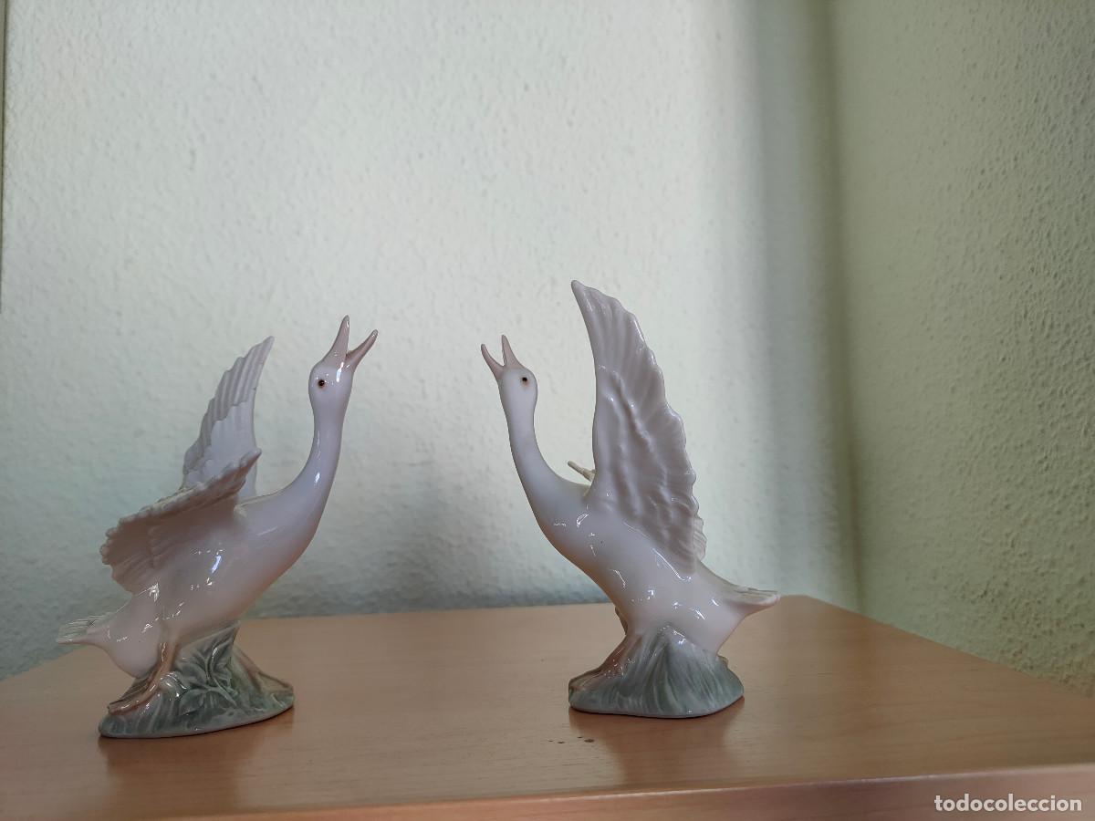 Antig&uuml;edades: Pareja de gansos Lladro - Foto 1