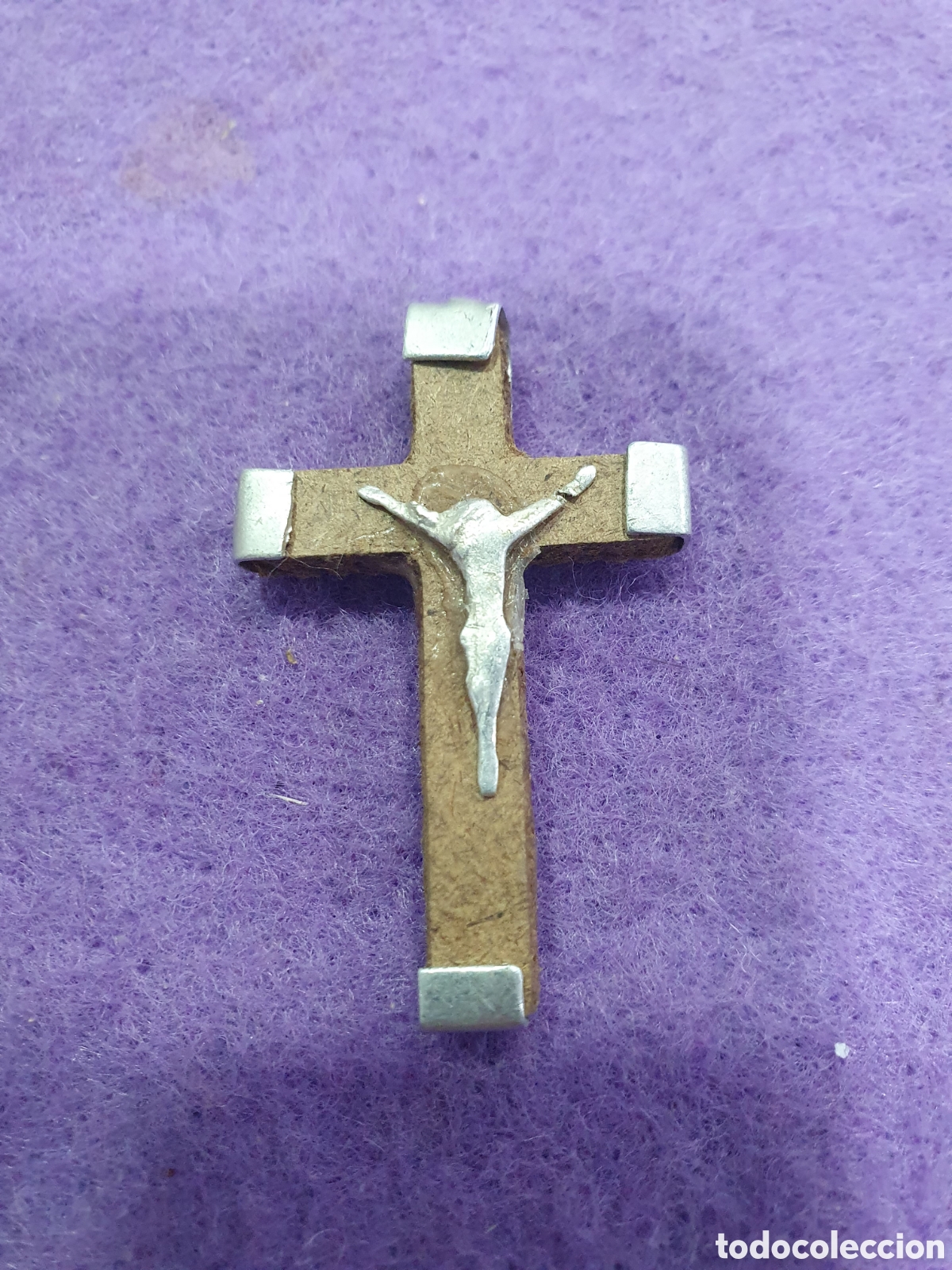 Antig&uuml;edades: Cruz madera y aluminio Jerusal&eacute;n. (L62) - Foto 1