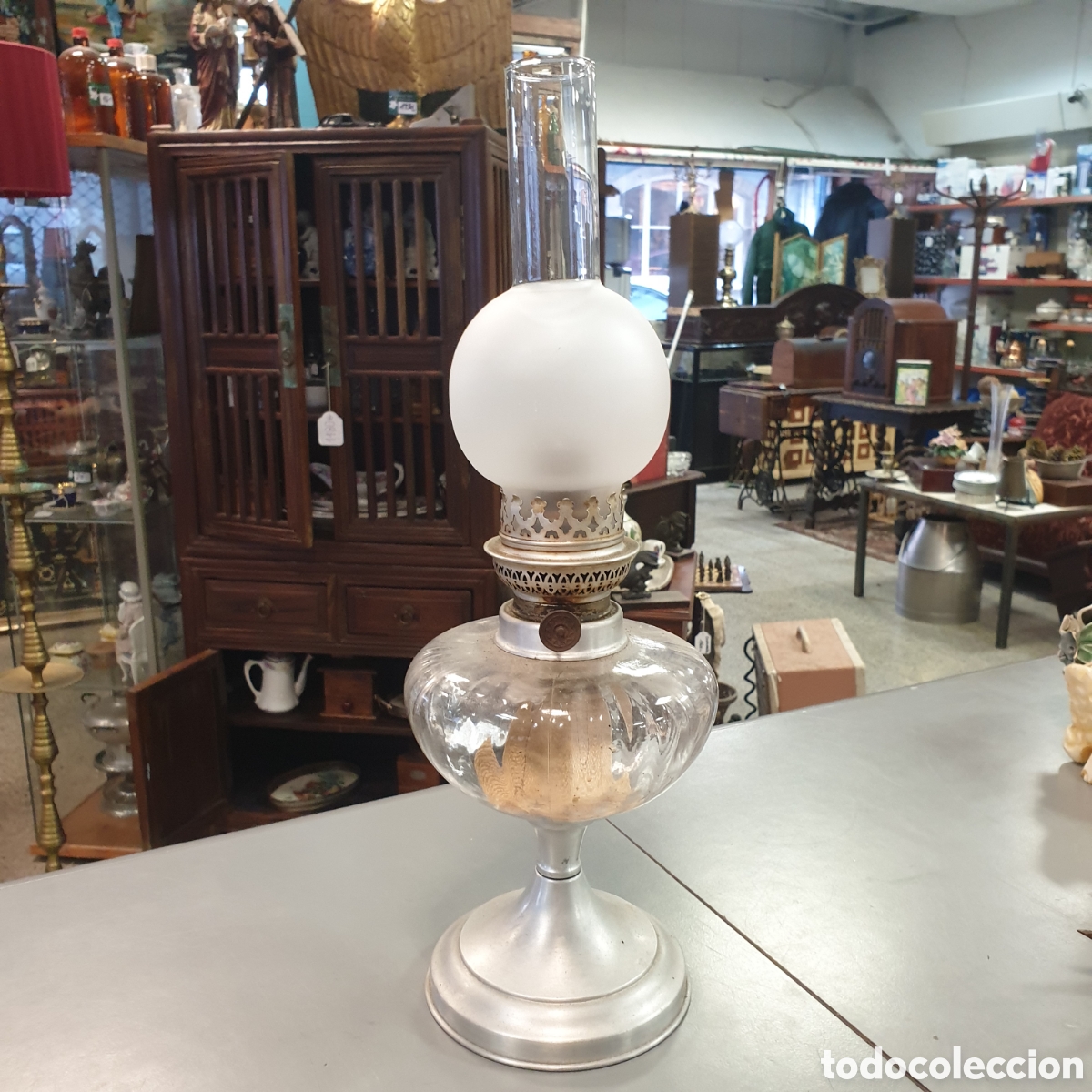 Antig&uuml;edades: Antiguo QUINQUE cristal Franc&eacute;s - Foto 1