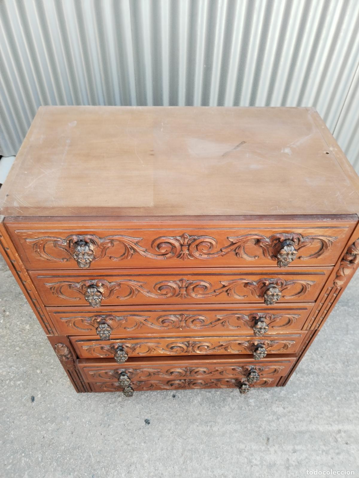 Antig&uuml;edades: 2 cajoneras de madera con relieves - Foto 12