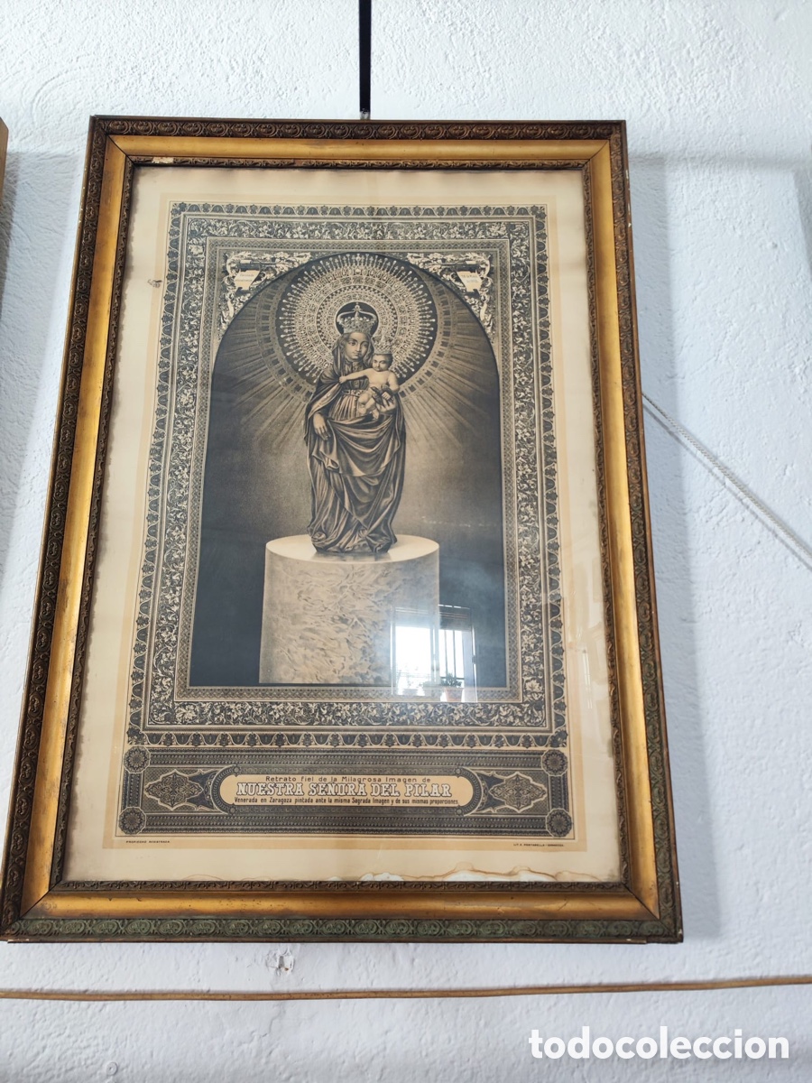 Antig&uuml;edades: Virgen del pilar grabado - Foto 1