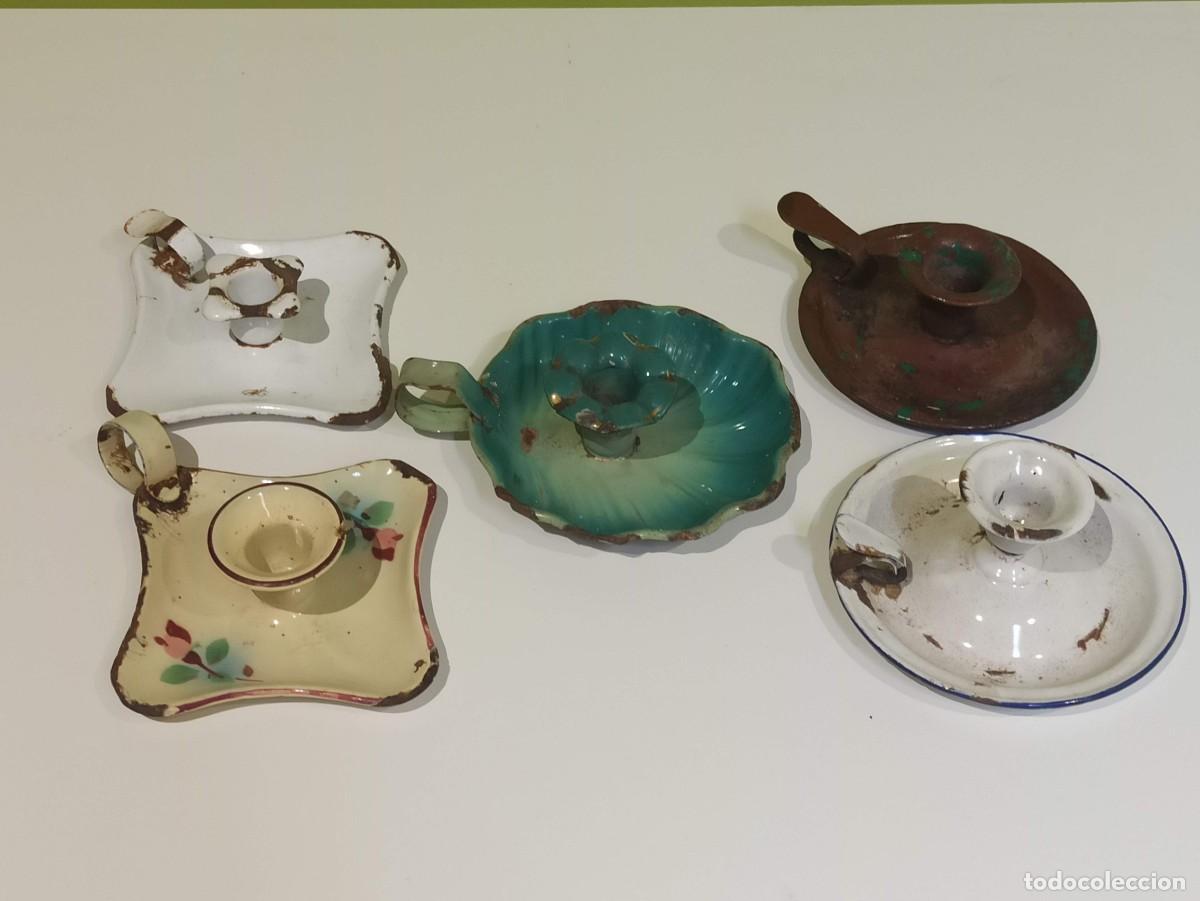 Antig&uuml;edades: Lote palmatorios o portavelas - Foto 1