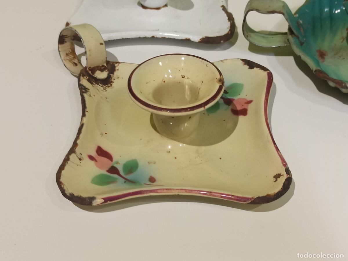 Antig&uuml;edades: Lote palmatorios o portavelas - Foto 2
