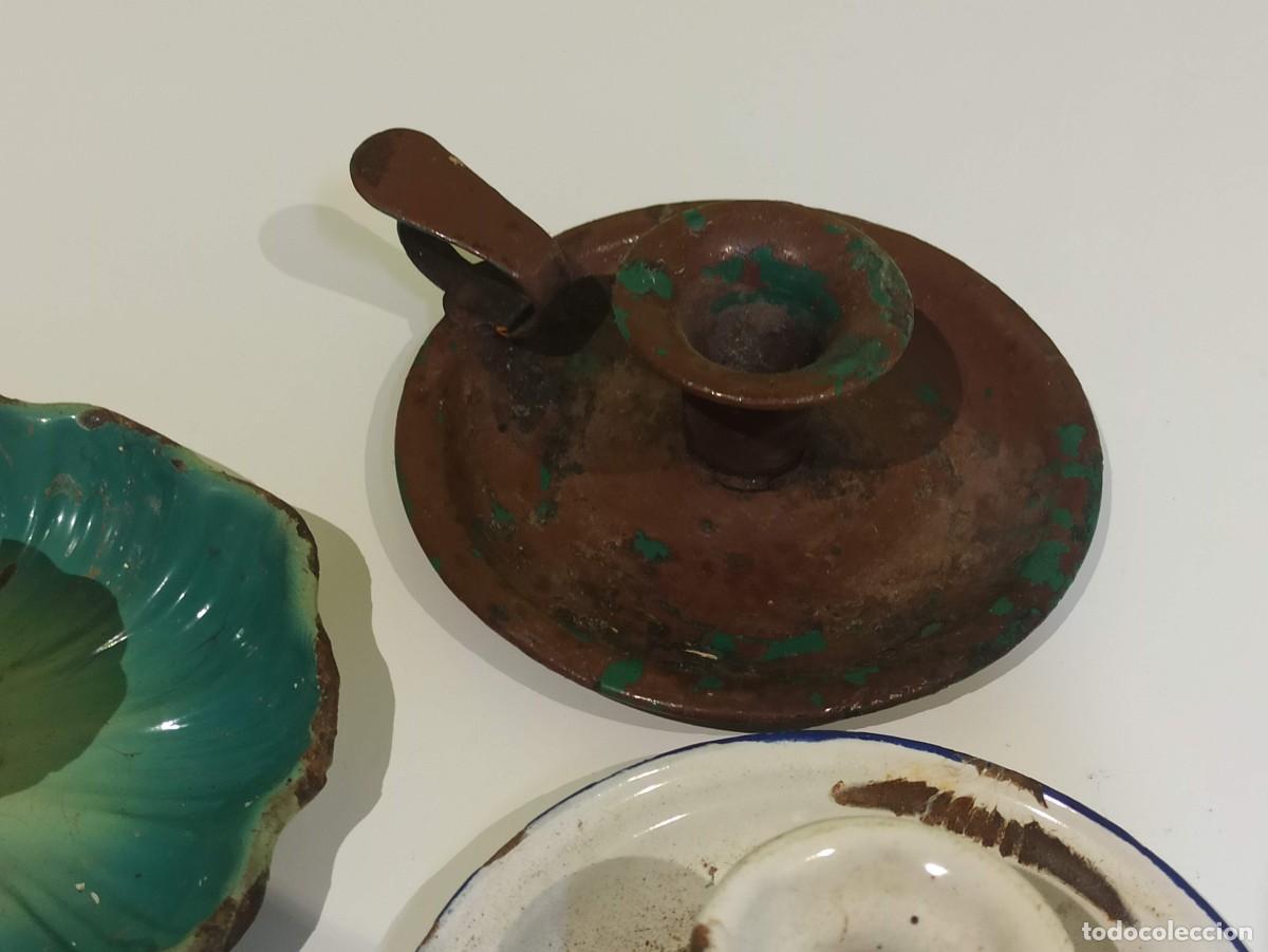 Antig&uuml;edades: Lote palmatorios o portavelas - Foto 6