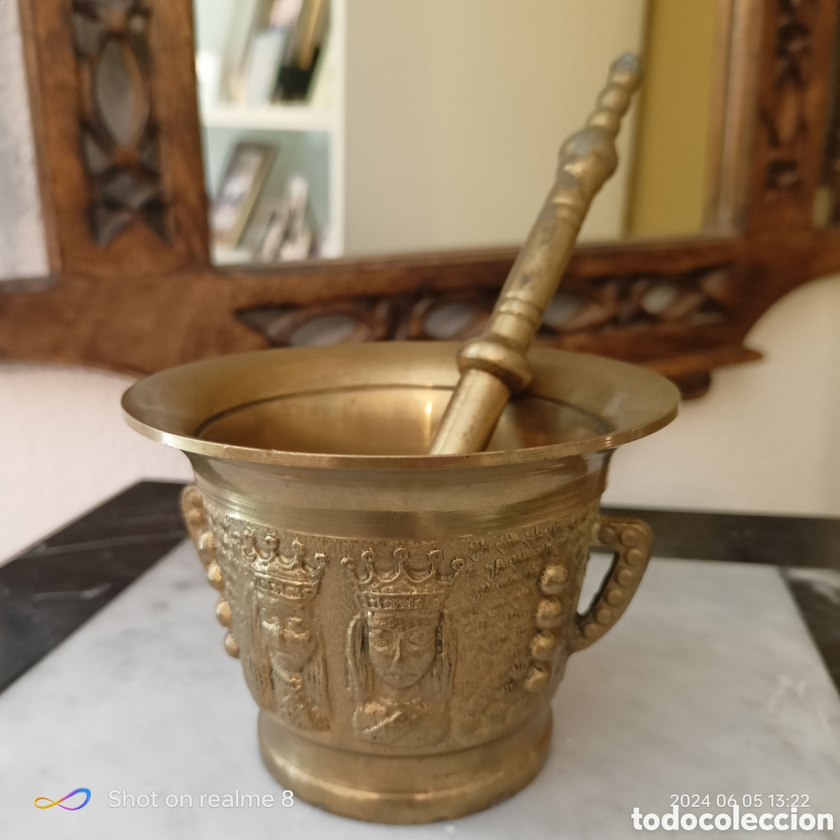 Antig&uuml;edades: ANTIGUO ALMIREZ-MORTERO CON ASAS MUY DECORATIVO