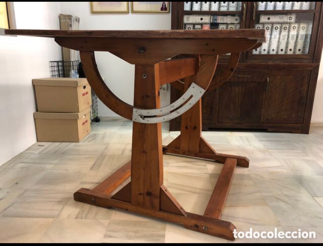 Antig&uuml;edades: Mesa de dibujo de barco en madera - Foto 2