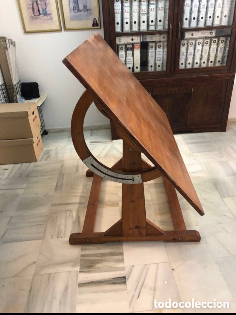 Antig&uuml;edades: Mesa de dibujo de barco en madera - Foto 3