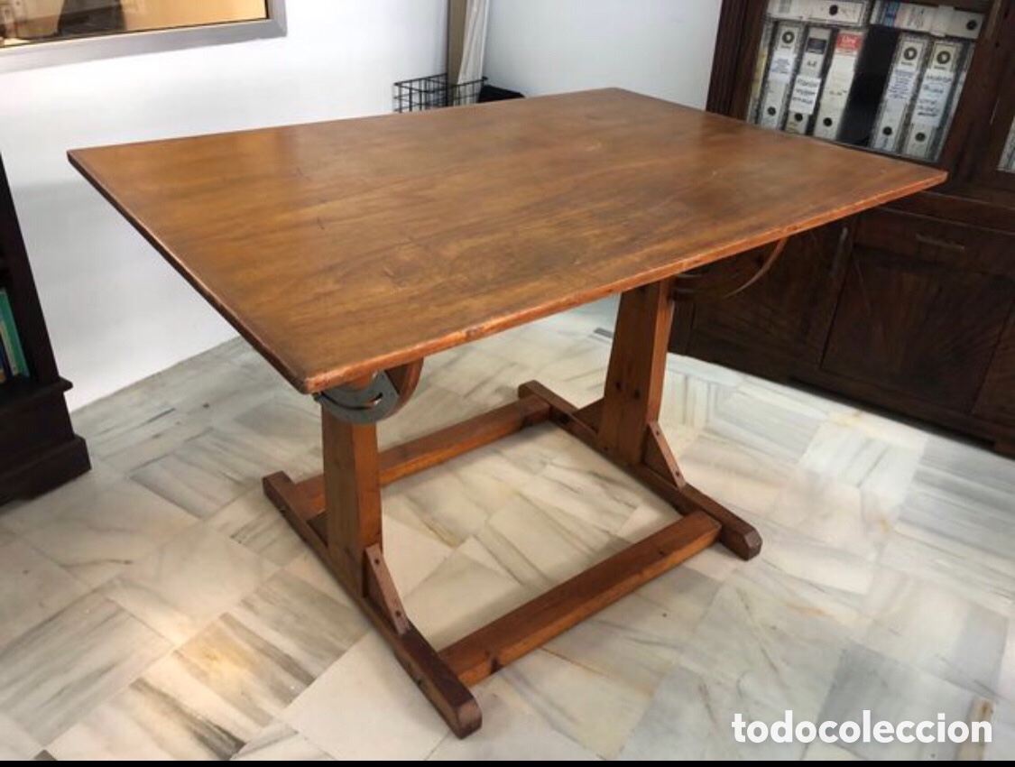 Antig&uuml;edades: Mesa de dibujo de barco en madera - Foto 5