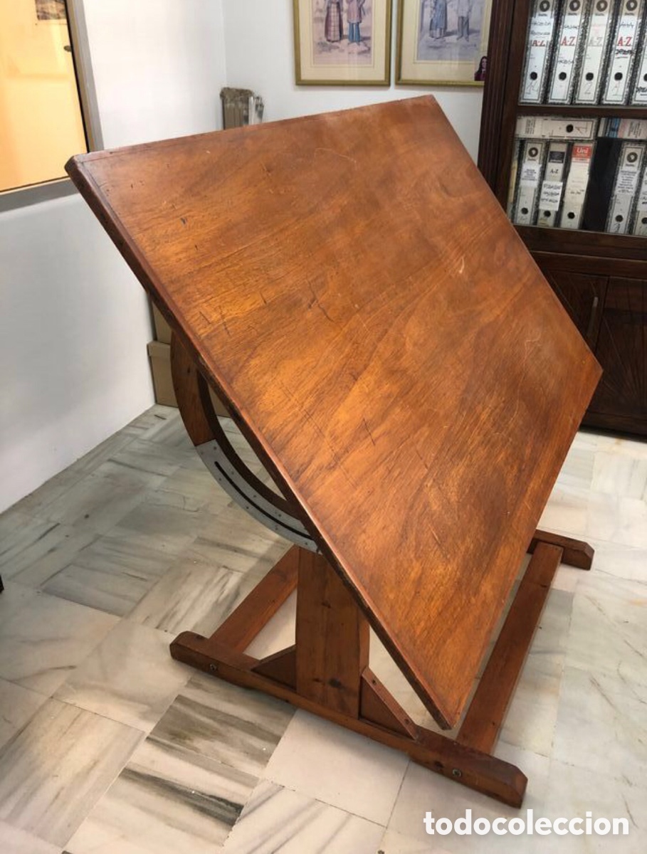 Antig&uuml;edades: Mesa de dibujo de barco en madera - Foto 1