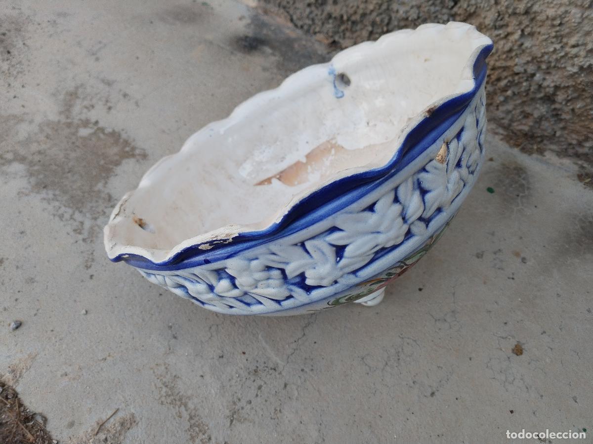 Antig&uuml;edades: macetero colgante de ceramica - Foto 6