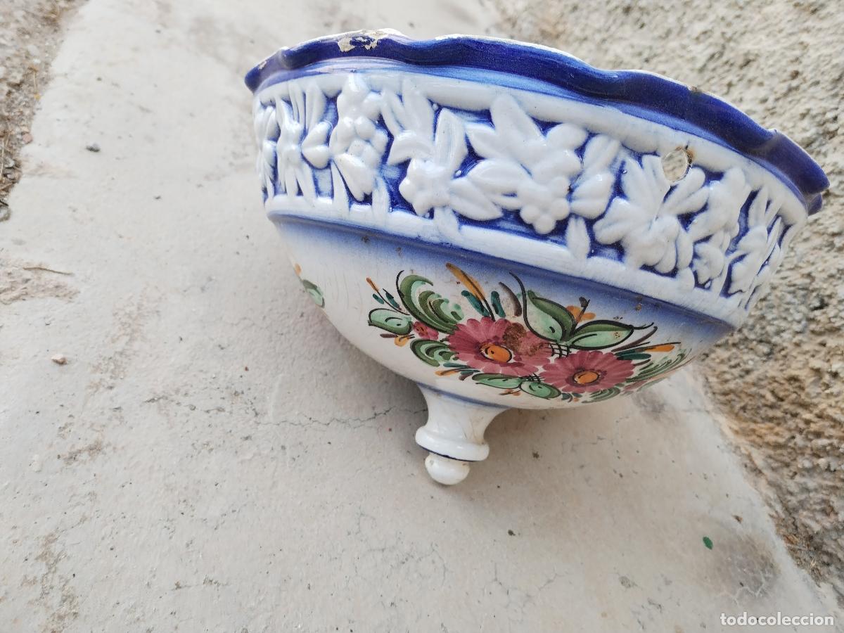 Antig&uuml;edades: macetero colgante de ceramica - Foto 1