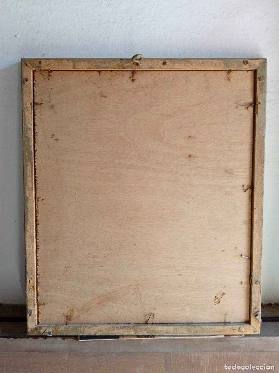 Antig&uuml;edades: Marco antiguo de madera con l&aacute;mina - Foto 2