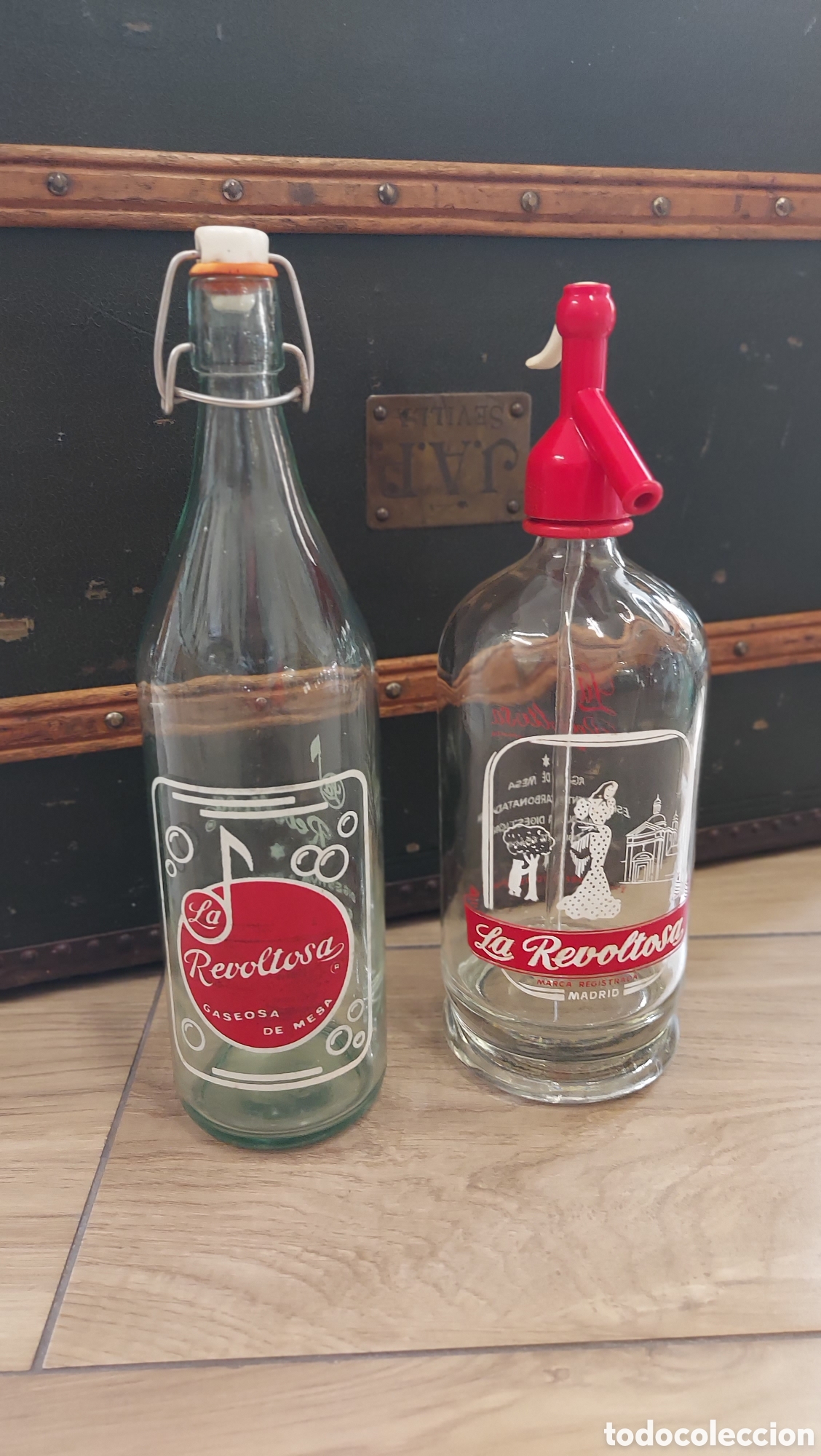 Antig&uuml;edades: Conjunto botella y sif&oacute;n La Revoltosa - Foto 3