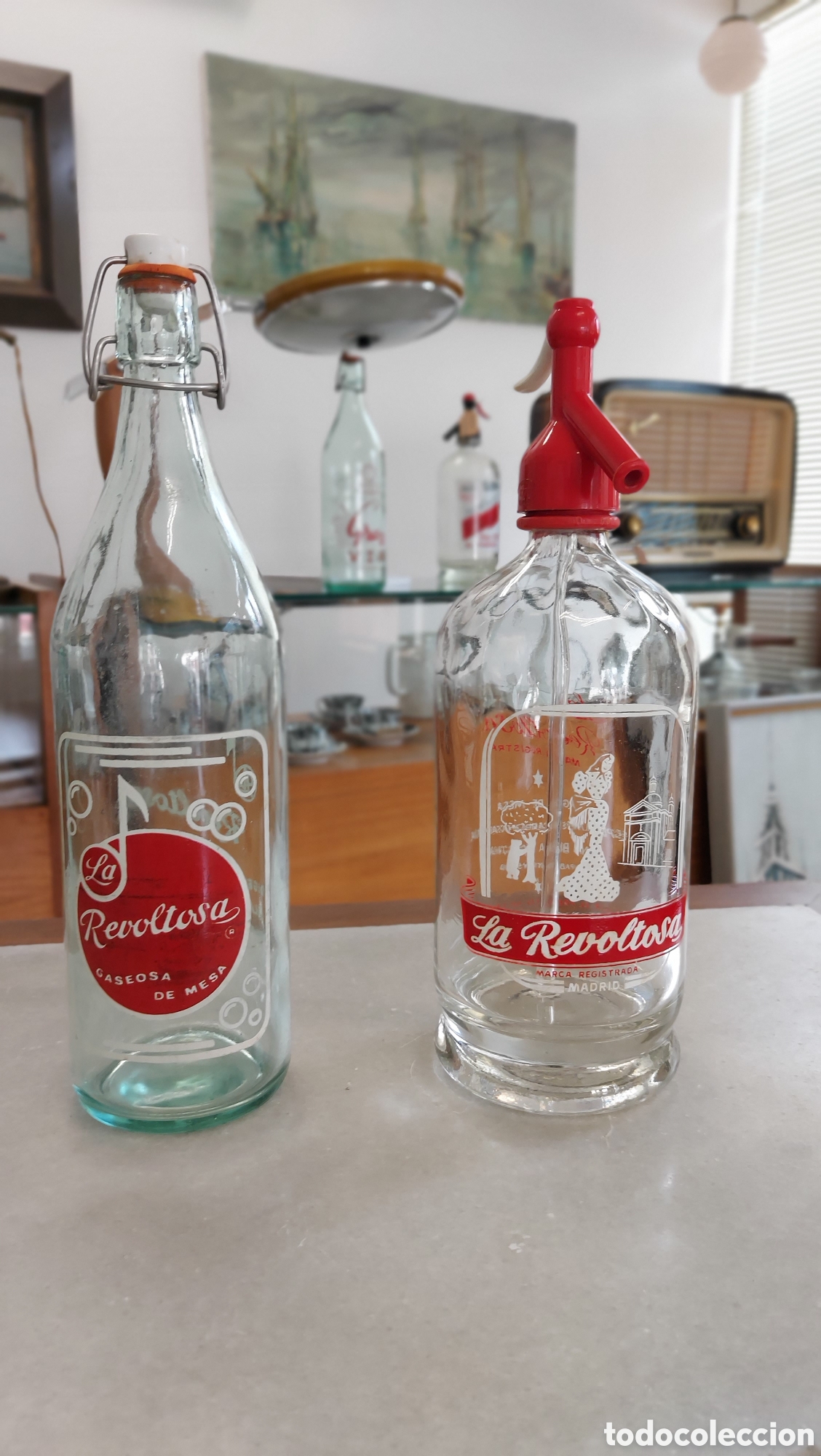 Antig&uuml;edades: Conjunto botella y sif&oacute;n La Revoltosa - Foto 5