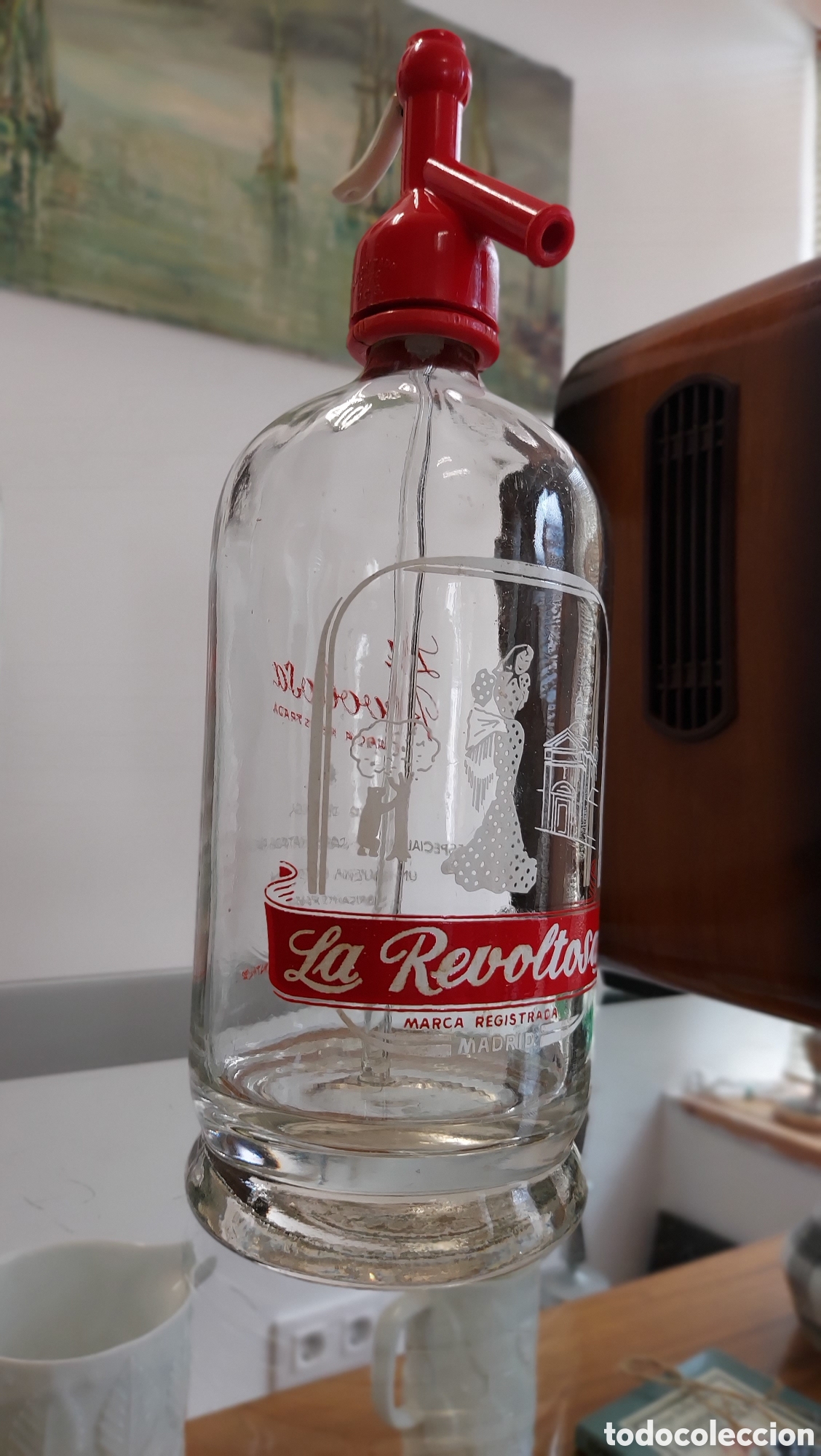Antig&uuml;edades: Conjunto botella y sif&oacute;n La Revoltosa - Foto 2