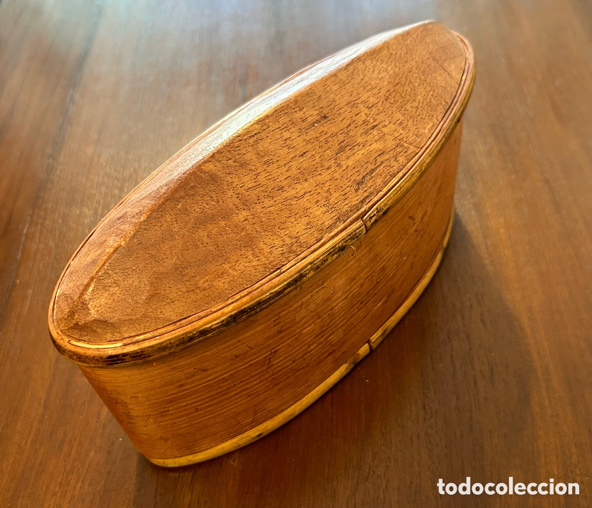 Antig&uuml;edades: CAJA OVALADA DE MADERA - Foto 3