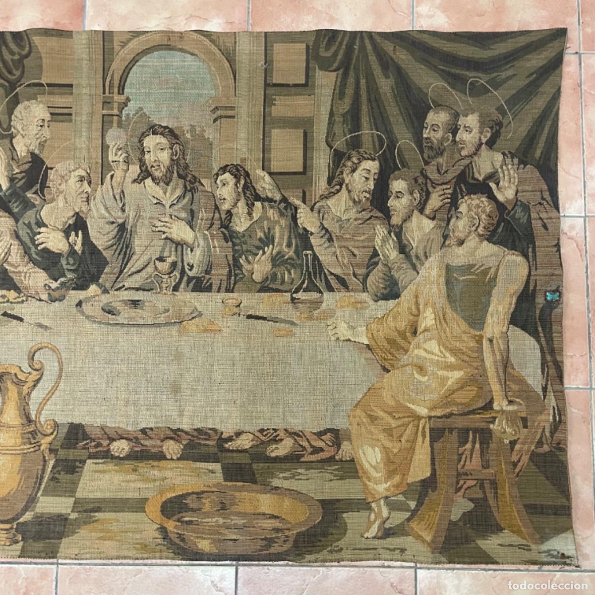 Antig&uuml;edades: Tapiz Santa Cena - S.XIX - Foto 3