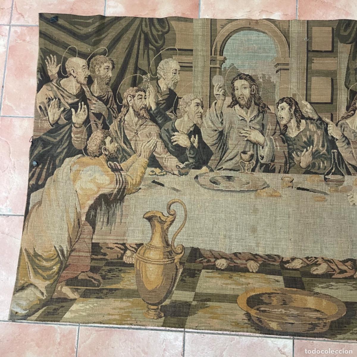 Antig&uuml;edades: Tapiz Santa Cena - S.XIX - Foto 4