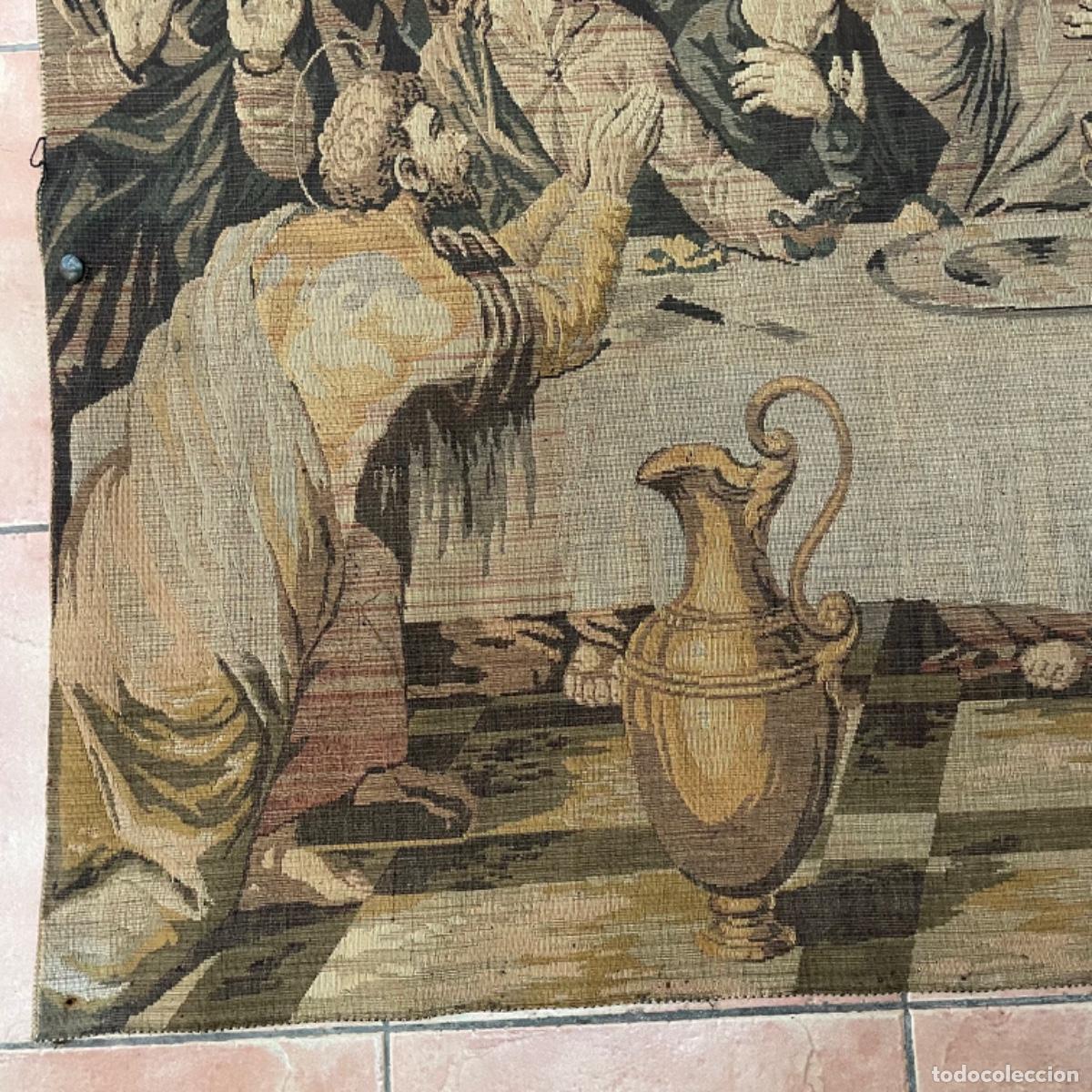 Antig&uuml;edades: Tapiz Santa Cena - S.XIX - Foto 5