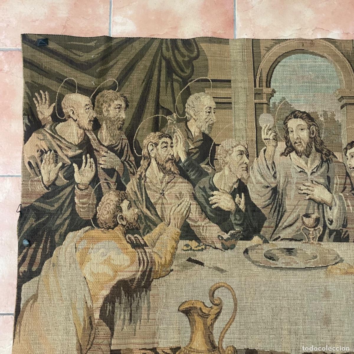 Antig&uuml;edades: Tapiz Santa Cena - S.XIX - Foto 6