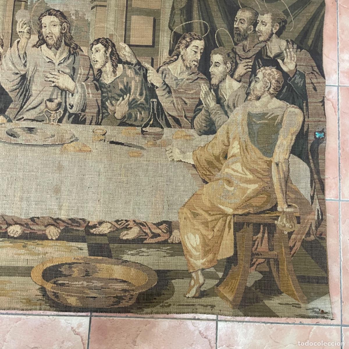 Antig&uuml;edades: Tapiz Santa Cena - S.XIX - Foto 8