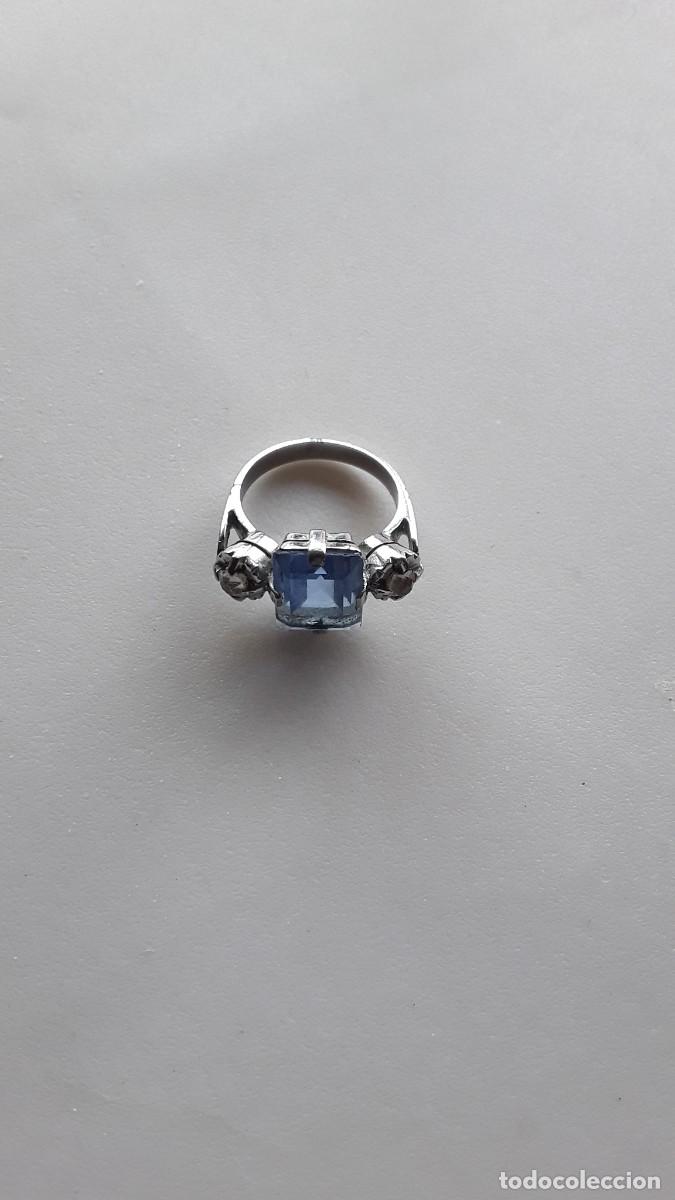 Antig&uuml;edades: ANILLO DE PLATA DE PIEDRA SINTETICA - Foto 1
