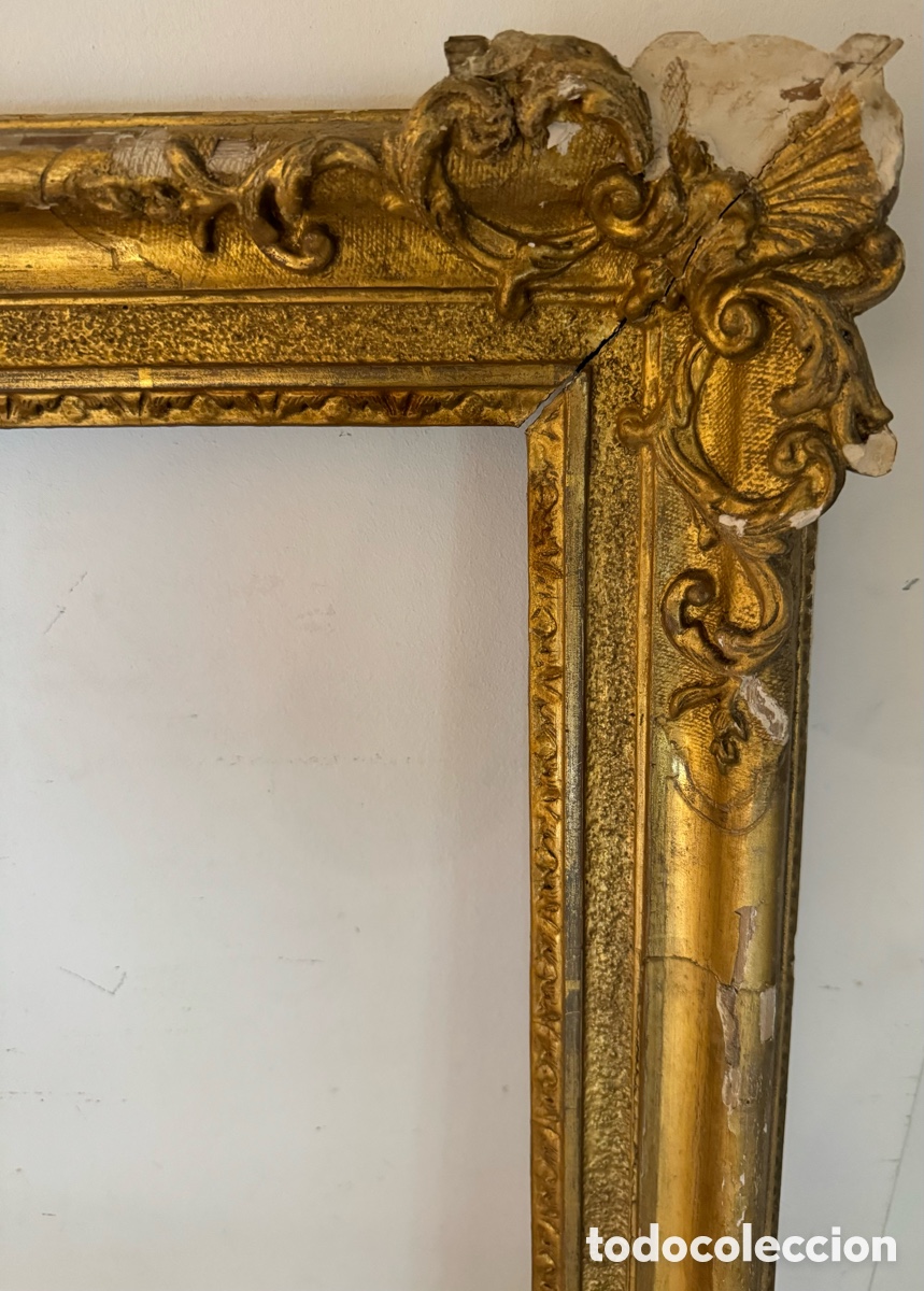 Antig&uuml;edades: Marco dorado del siglo XIX - Foto 2