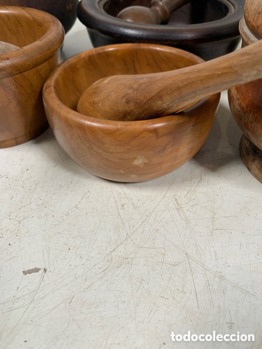 Antig&uuml;edades: 01_ lote morteros de madera - Foto 4
