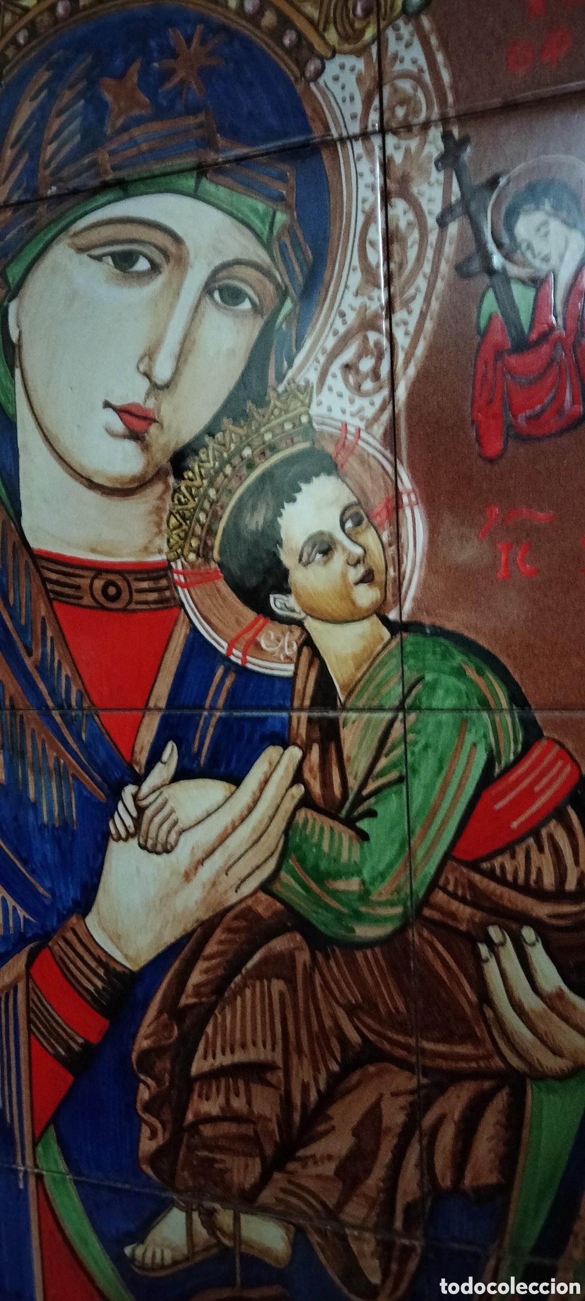 Antig&uuml;edades: MOSAICO DE AZULEJOS VIRGEN - Foto 4