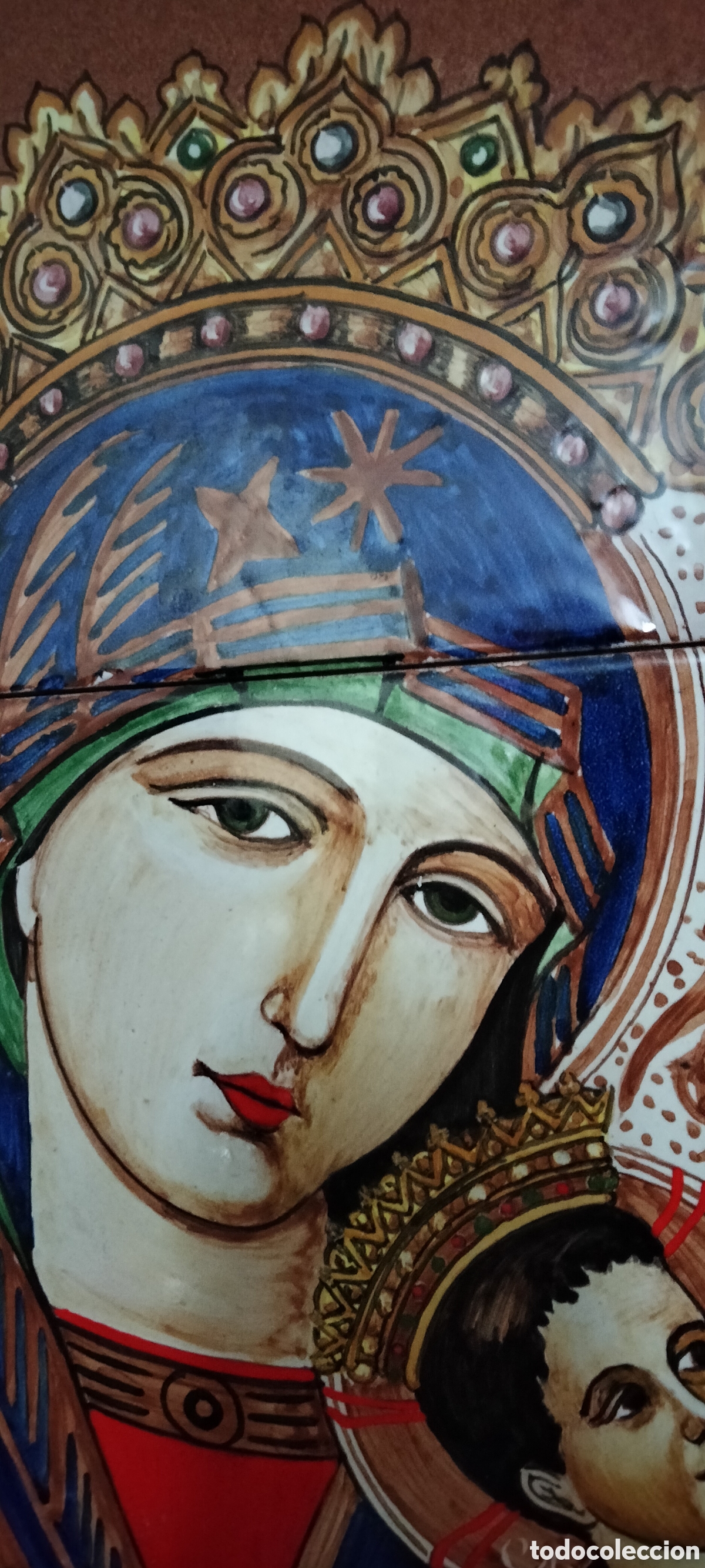 Antig&uuml;edades: MOSAICO DE AZULEJOS VIRGEN - Foto 6
