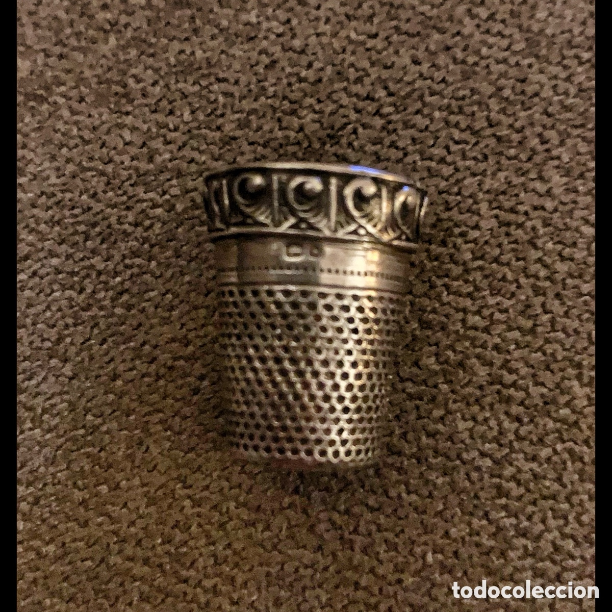 Antig&uuml;edades: Dedal de plata , ingl&eacute;s, siglo XIX , impecable. - Foto 3