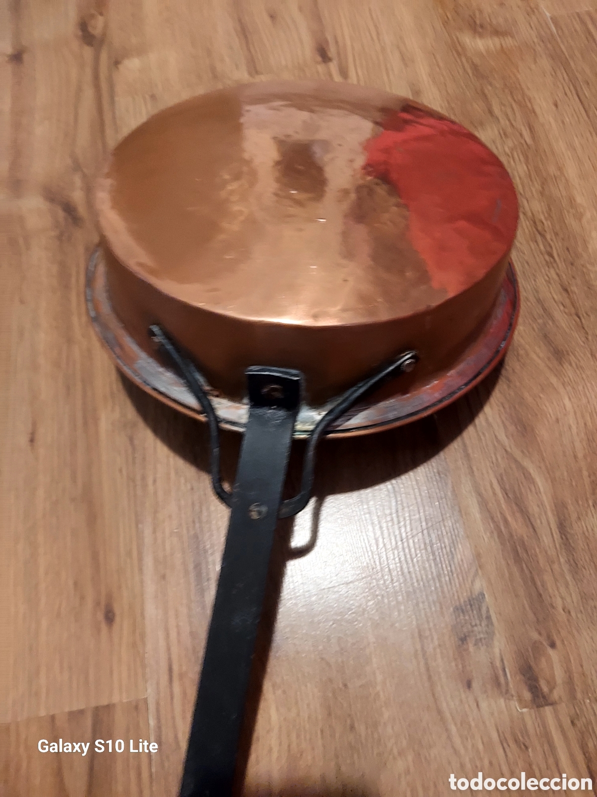 Antig&uuml;edades: Antigua sarten de cobre 28 cm - Foto 5