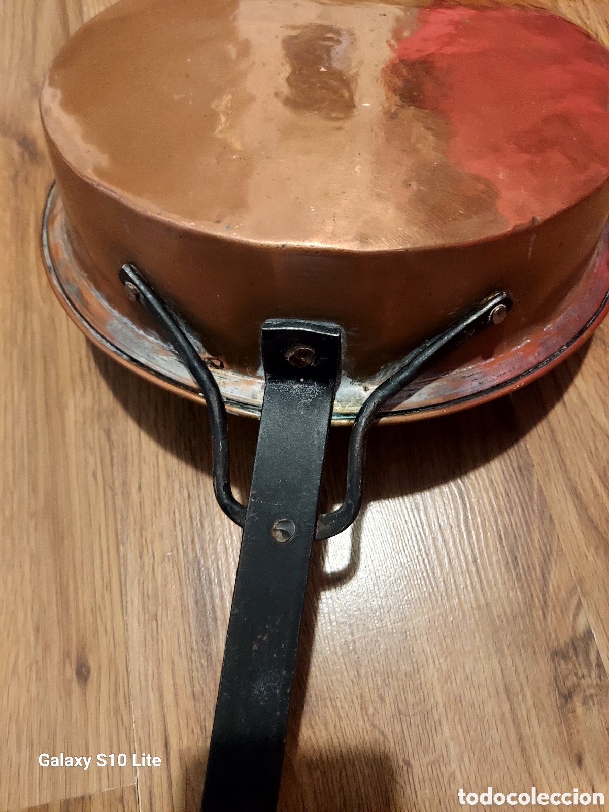 Antig&uuml;edades: Antigua sarten de cobre 28 cm - Foto 6