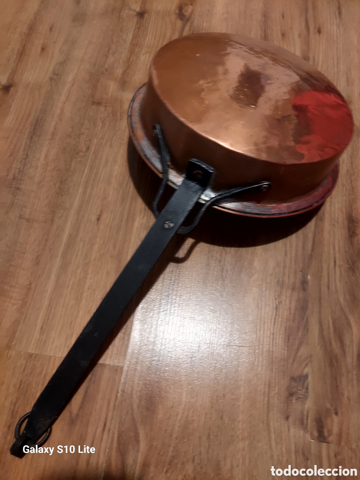 Antig&uuml;edades: Antigua sarten de cobre 28 cm - Foto 10