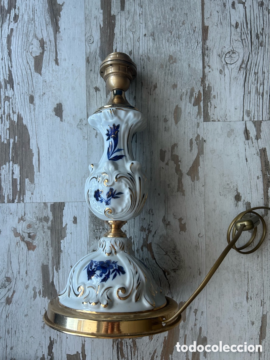 Antig&uuml;edades: L&Aacute;MPARAS PORCELANA 38,5cm. - Foto 3