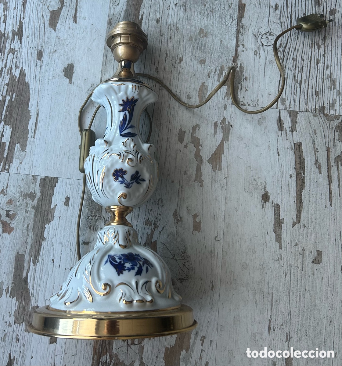 Antig&uuml;edades: L&Aacute;MPARAS PORCELANA 38,5cm. - Foto 6