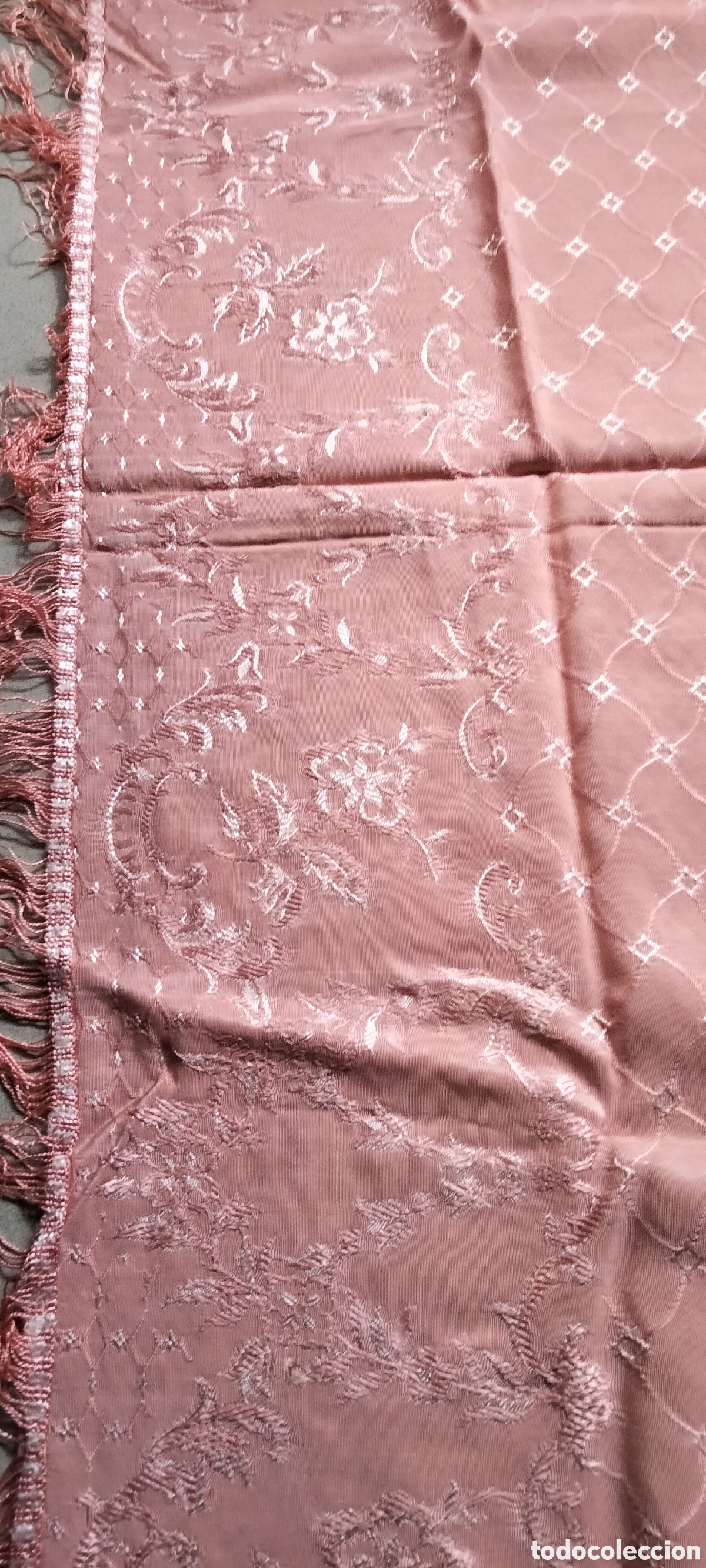 Antig&uuml;edades: COLCHA ANTIGUA COLOR ROSA - Foto 4