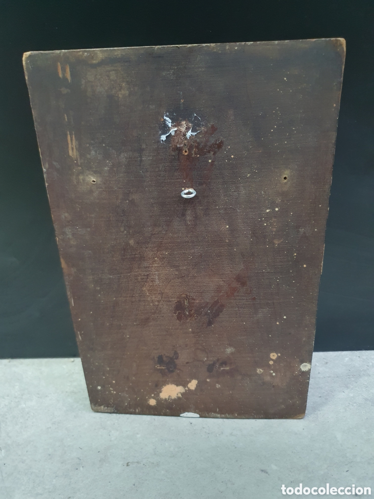 Antig&uuml;edades: Benditera en madera y metal plateado. (L43) - Foto 3
