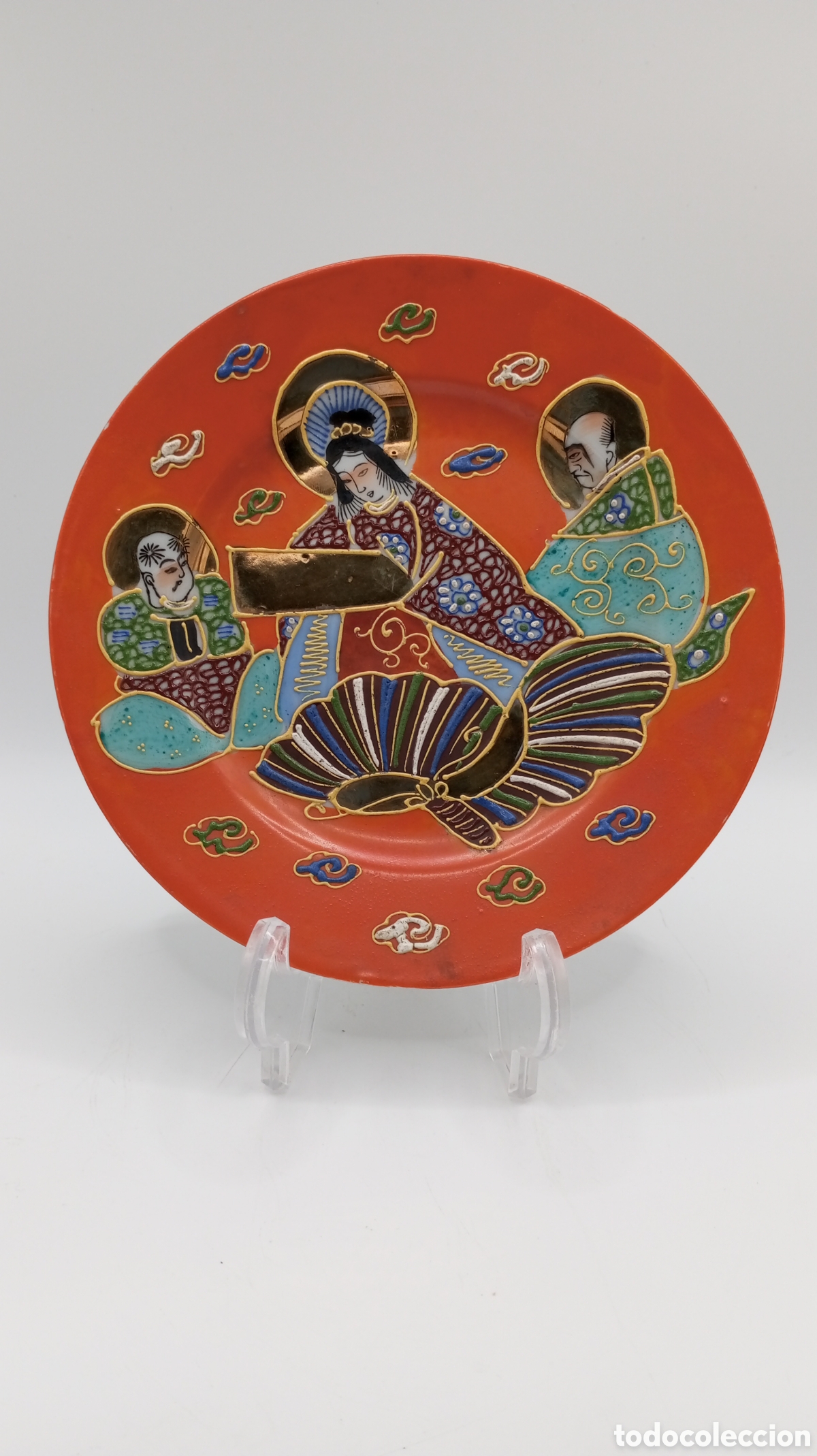 Antig&uuml;edades: Plato de porcelana Satsuma - Foto 2