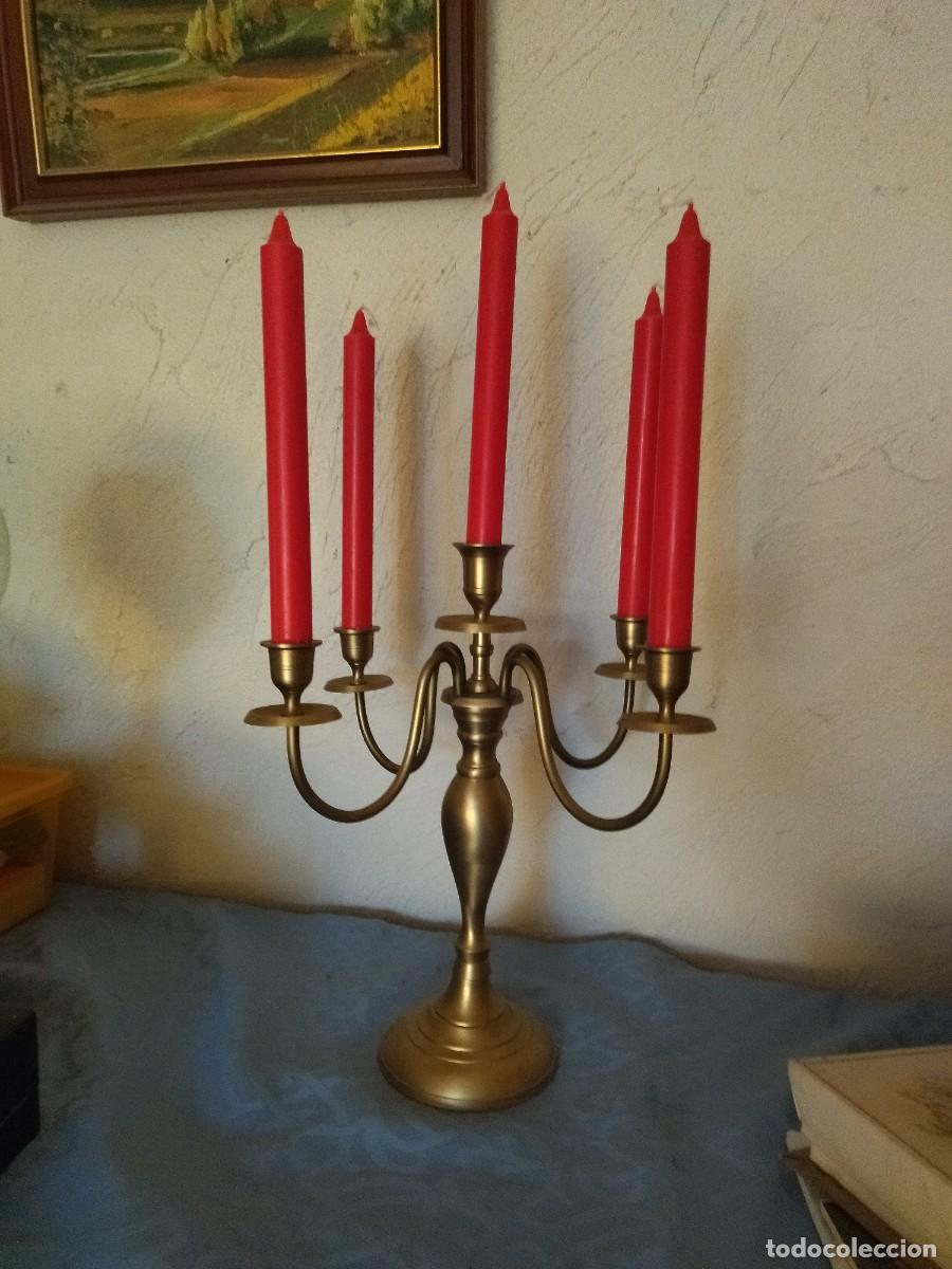 Antig&uuml;edades: Precioso candelabro de 5 brazos de bronce. - Foto 1