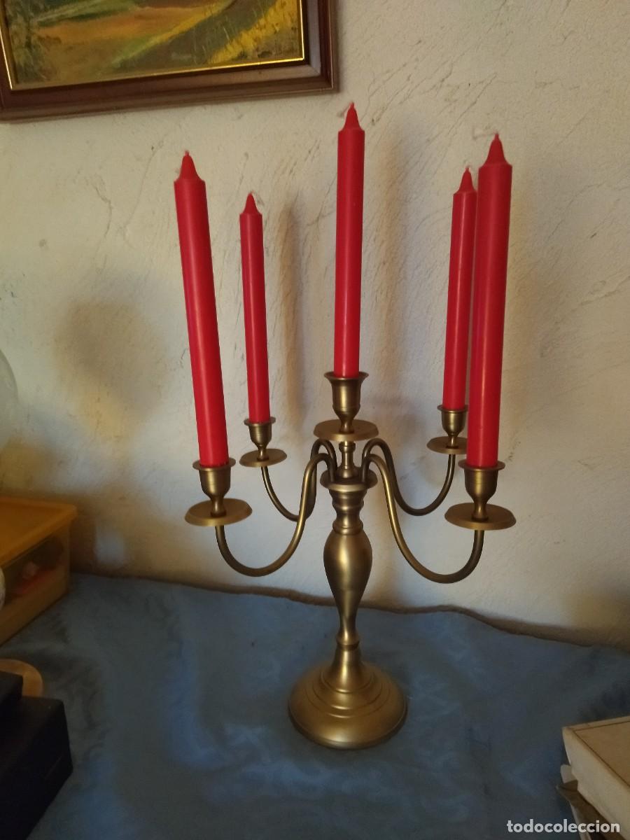 Antig&uuml;edades: Precioso candelabro de 5 brazos de bronce. - Foto 3