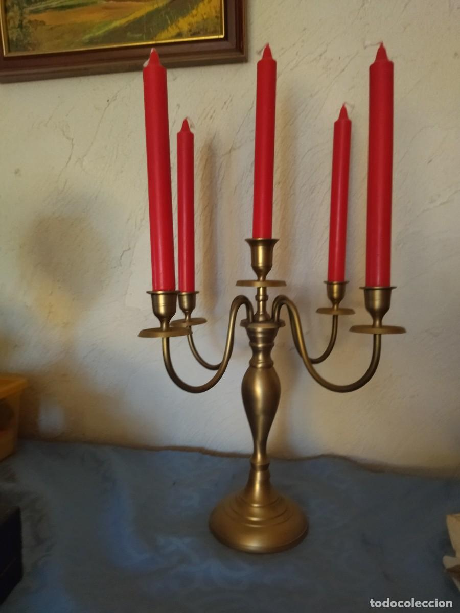Antig&uuml;edades: Precioso candelabro de 5 brazos de bronce. - Foto 6