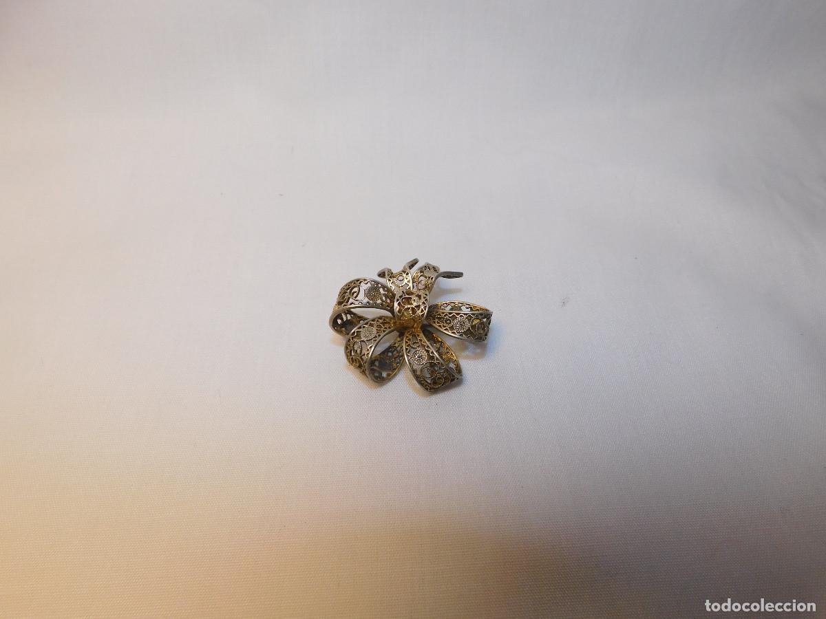 Antig&uuml;edades: Prendedor Broche de plata .925 filigrana - Foto 1