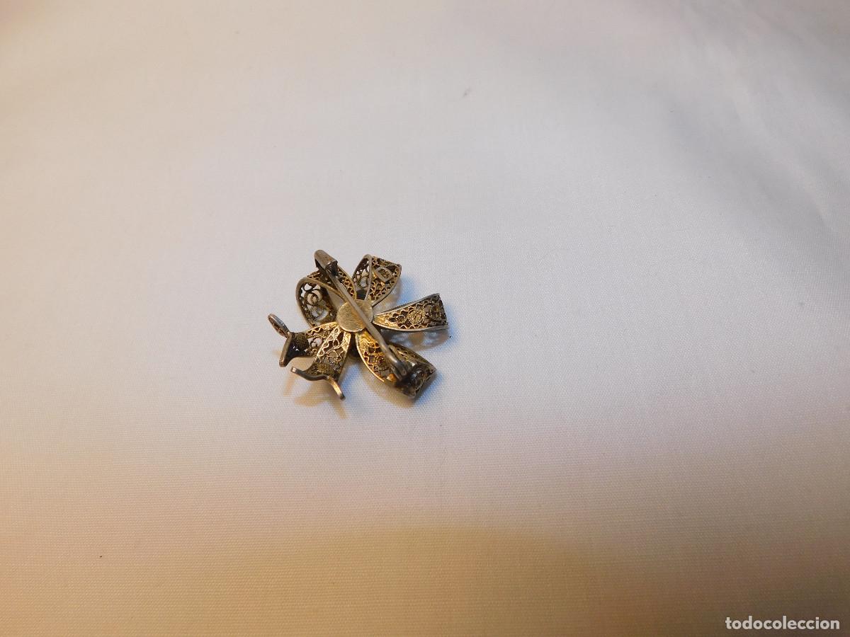 Antig&uuml;edades: Prendedor Broche de plata .925 filigrana - Foto 3