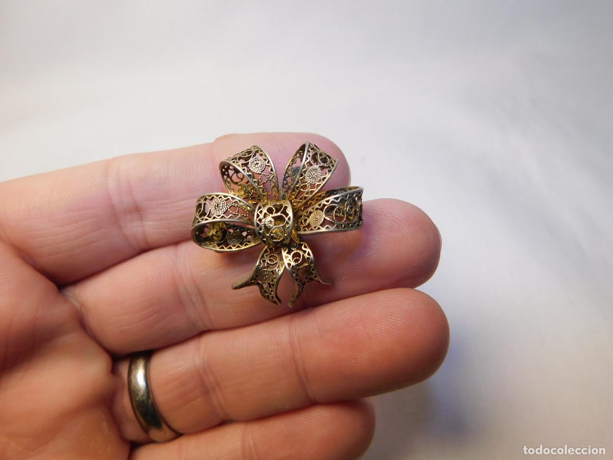 Antig&uuml;edades: Prendedor Broche de plata .925 filigrana - Foto 4