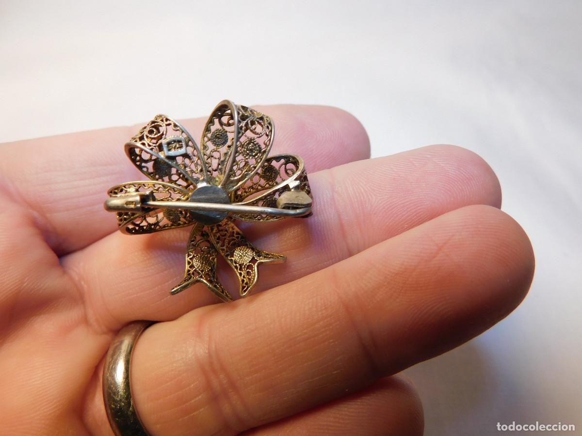 Antig&uuml;edades: Prendedor Broche de plata .925 filigrana - Foto 5