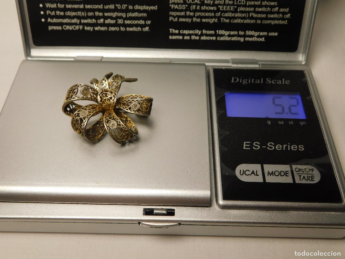 Antig&uuml;edades: Prendedor Broche de plata .925 filigrana - Foto 7