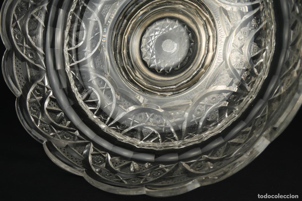 Antig&uuml;edades: Antiguo Centro de Mesa de Plata y Cristal Tallado - Foto 15
