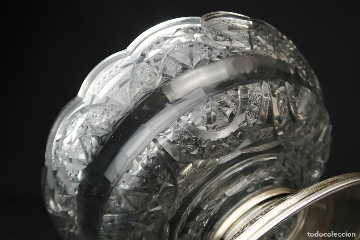 Antig&uuml;edades: Antiguo Centro de Mesa de Plata y Cristal Tallado - Foto 17