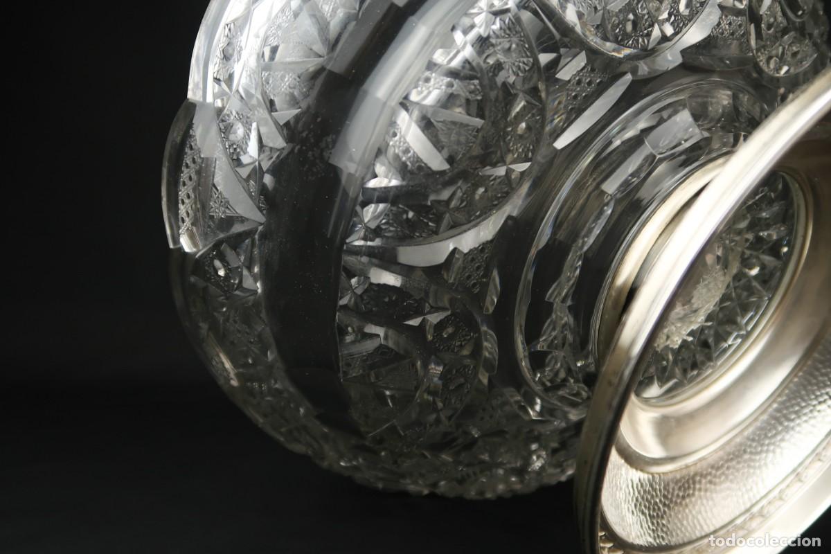 Antig&uuml;edades: Antiguo Centro de Mesa de Plata y Cristal Tallado - Foto 18